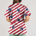 thumbnail image 5 of Women 250 Anniversary Usa Scrub Shirt American Flag Print 4th Of July Patriotic Star Short Sleeve Tops V Neck Relaxed Fit Casual Nursing Uniforms with Pockets, #01 Dark Blue, XL, 5 of 5