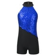 thumbnail image 2 of Alvivi Kids Girls Sequins Gymnastics Leotard Unitard Biketard Latin Jazz Ballet Dance Outfits Royal Blue 4, 2 of 6
