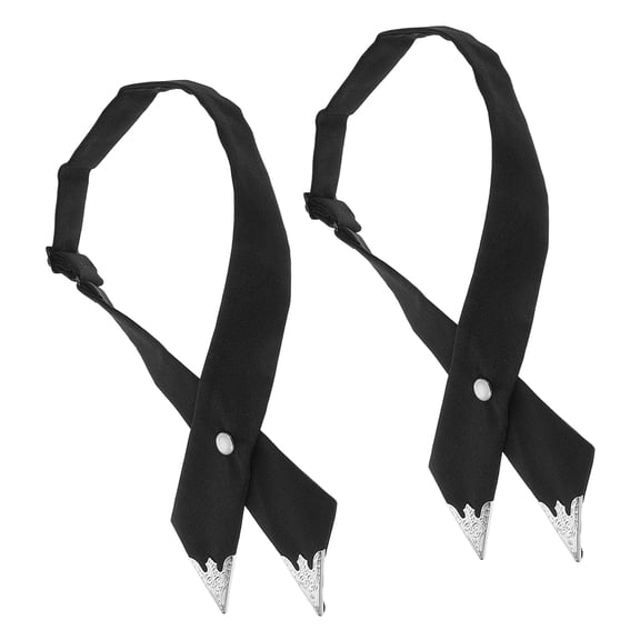 Luxshiny 2Pcs Elegant Black Fabric Cross Bowtie Adjustable Neck Tie for Any Occasion