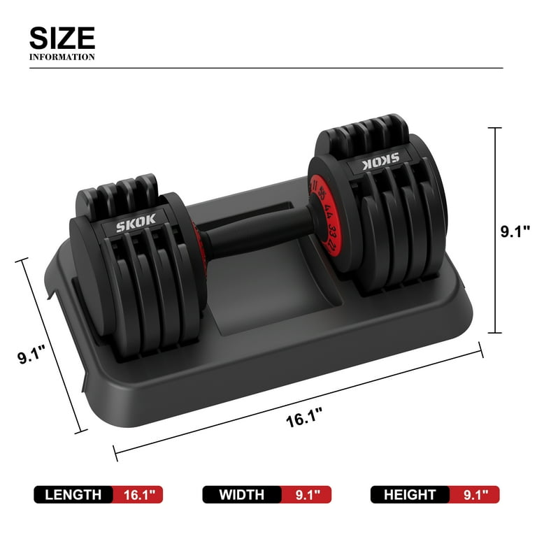 SKOK Dumbbell Heavy Complete, 11-55 lbs Adjustable Weight