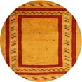 thumbnail image 1 of Ahgly Company Machine Washable Indoor Round Contemporary Dark Orange Area Rugs, 3' Round, 1 of 7