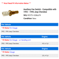 thumbnail image 2 of Auxiliary Fan Switch - Compatible with 1992 - 1996 Jeep Cherokee 1993 1994 1995, 2 of 2