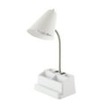 thumbnail image 4 of Mainstays 15” LED Desk Lamp with USB Port, Outlet, and Matte White Finish, 4 of 8