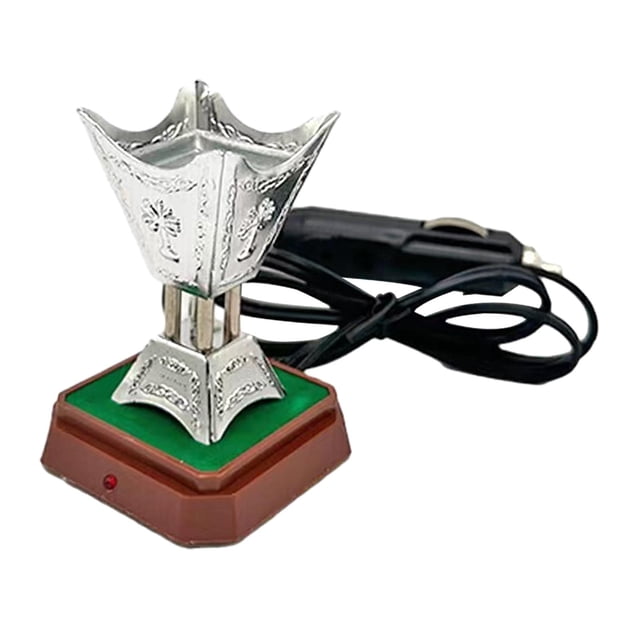 Quemador de incienso para coche Macarena Retro de aleación de aluminio eléctrico Plata