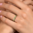 thumbnail image 4 of Gem Stone King 925 Silver and 10K Yellow Gold Green Peridot and Lab Grown Diamond Wedding-Bands Ring for Women | 0.96 Cttw | Round 3.5MM | Gemstone August Birthstone | Size 7, 4 of 6