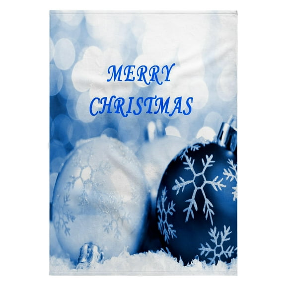 3dRose, Blue n Silver Christmas Greeting n Ornaments, 22x30 Bath Hand Pool Towel