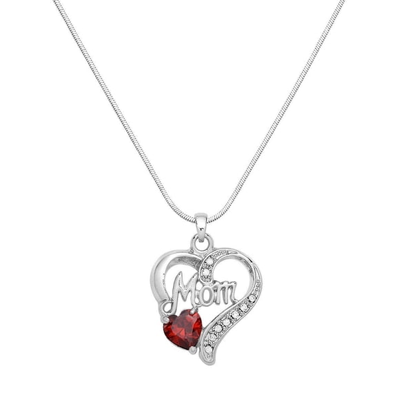 Freebird Jewelry Box Heart & Mom Charm Pendant Necklace