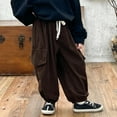 thumbnail image 3 of Avrntaa Corduroy Parachute Pants for Boys Baggy Drawstring Cargo Pants Street Y2K Casual Trouser 2-12Y, 3 of 6