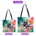 thumbnail image 5 of Funny Watercolor Adorable French Bulldog Peeking Through Torn Paper Effect All Over Print 3D Canvas Tote Bag Dog Lover Gifts Reusable Handbag - 00026, 5 of 5