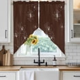 thumbnail image 6 of Brown Floral Swag Valances for Windows, Kitchen Window Curtains Over Sink, Spring Flower Window Treatment Curtains for Living Room/Bedroom Curtains 2 Panel Sets 36"x45", 6 of 8