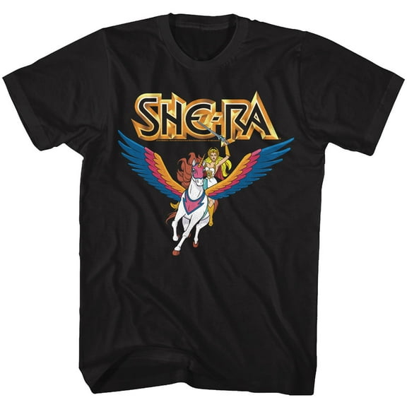 Masters of the Universe She Ra And Swiftwind Black T-Shirt