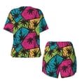 thumbnail image 5 of Naloa Hawaii Palms Women's Short-Sleeved Pajama Set, Loungewear, Summer pajamas, Breathable Cozy - XX-Large, 5 of 9