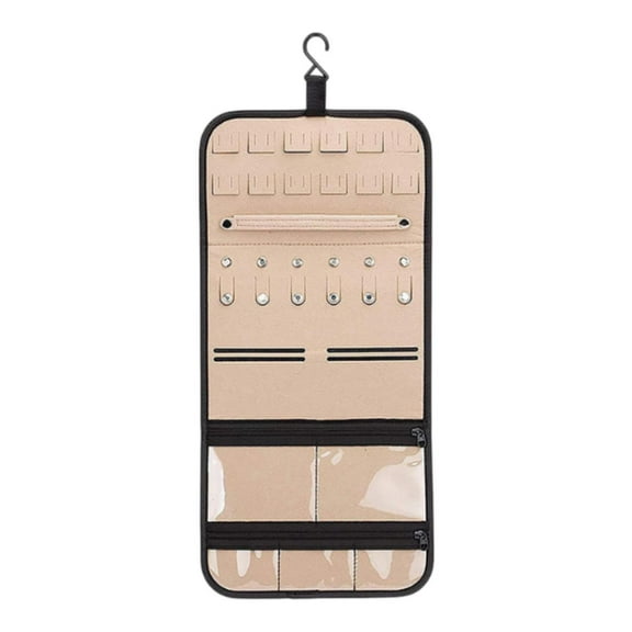 yotijay Jewelry Hanging Bag Hanging Ear Display Hanger for Travel Felt Organizer dark grey