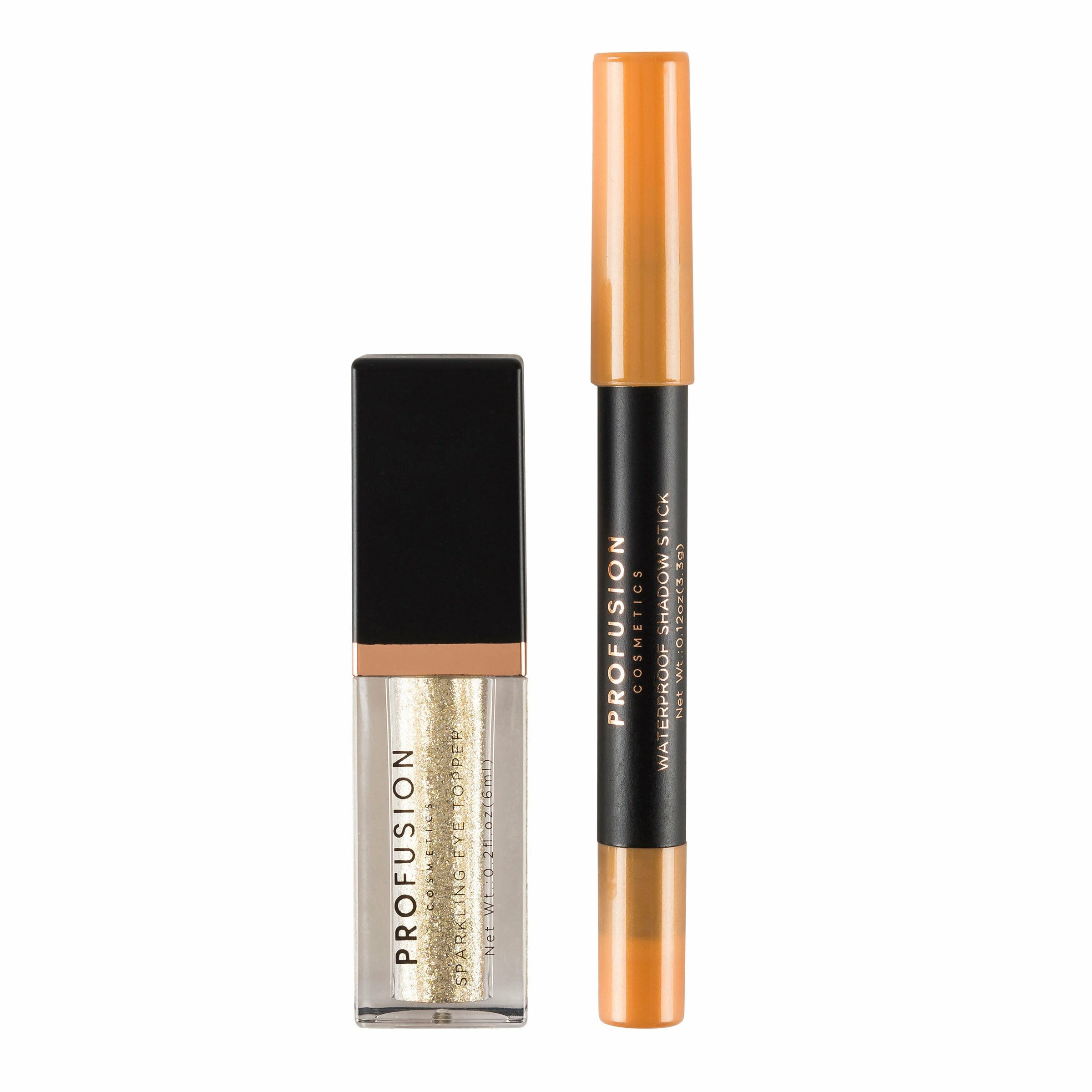 Profusion Cosmetics Eye Sparkler Duo Set, Waterproof Shadow Stick and Sparkling Eye Topper, Glisten