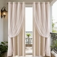 thumbnail image 1 of ddioayh Curtains Double Layer Blackout Thermal Insulated with Star Lace Design 84x52in for Bedroom and Living Room Adjustable Light Control, 1 of 6