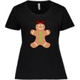 thumbnail image 3 of Inktastic Cute Gingerbread Girl with Red Plaid Bow Women's Plus Size T-Shirt, 3 of 5