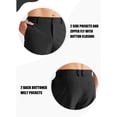 thumbnail image 6 of MASKERT Men's Dress Pants-Classic Fit Flat Front Work Dress Pants 29" Stretch Casual Pants Lightweight with Pockets Black, 6 of 9