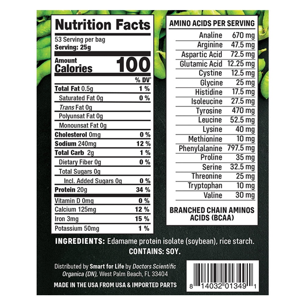 Smart for Life Soy Protein Puffs from Edamame - High Protein Zero Sugar 3lb Box