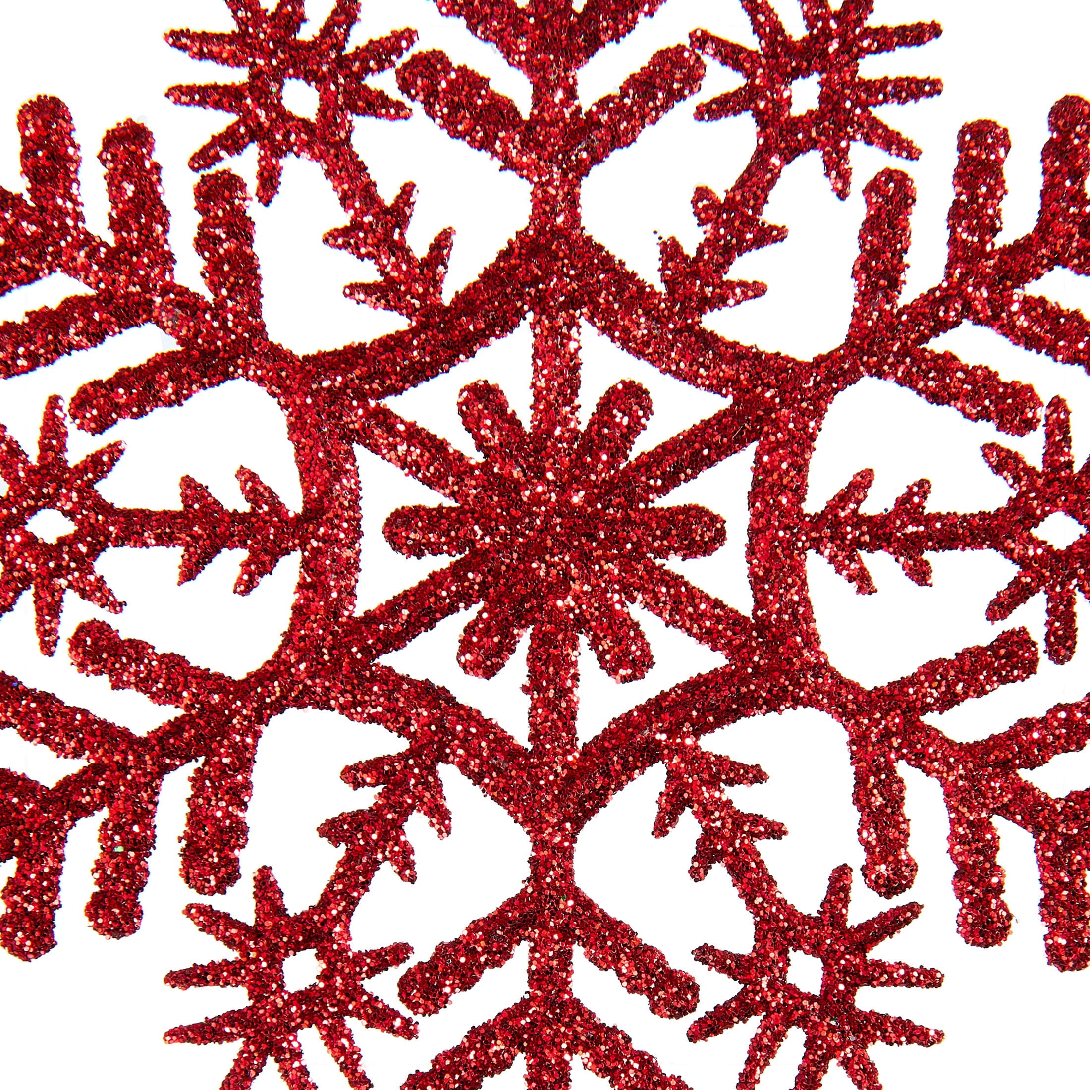20-Count Red Glitter Snowflake Christmas Ornaments, 3.9", by Holiday Time