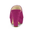 thumbnail image 2 of BLISSFUL STEP Women's Shoes Chunky Platform Open Toe Slides Block Heel Sandals Hot Pink 7, 2 of 7