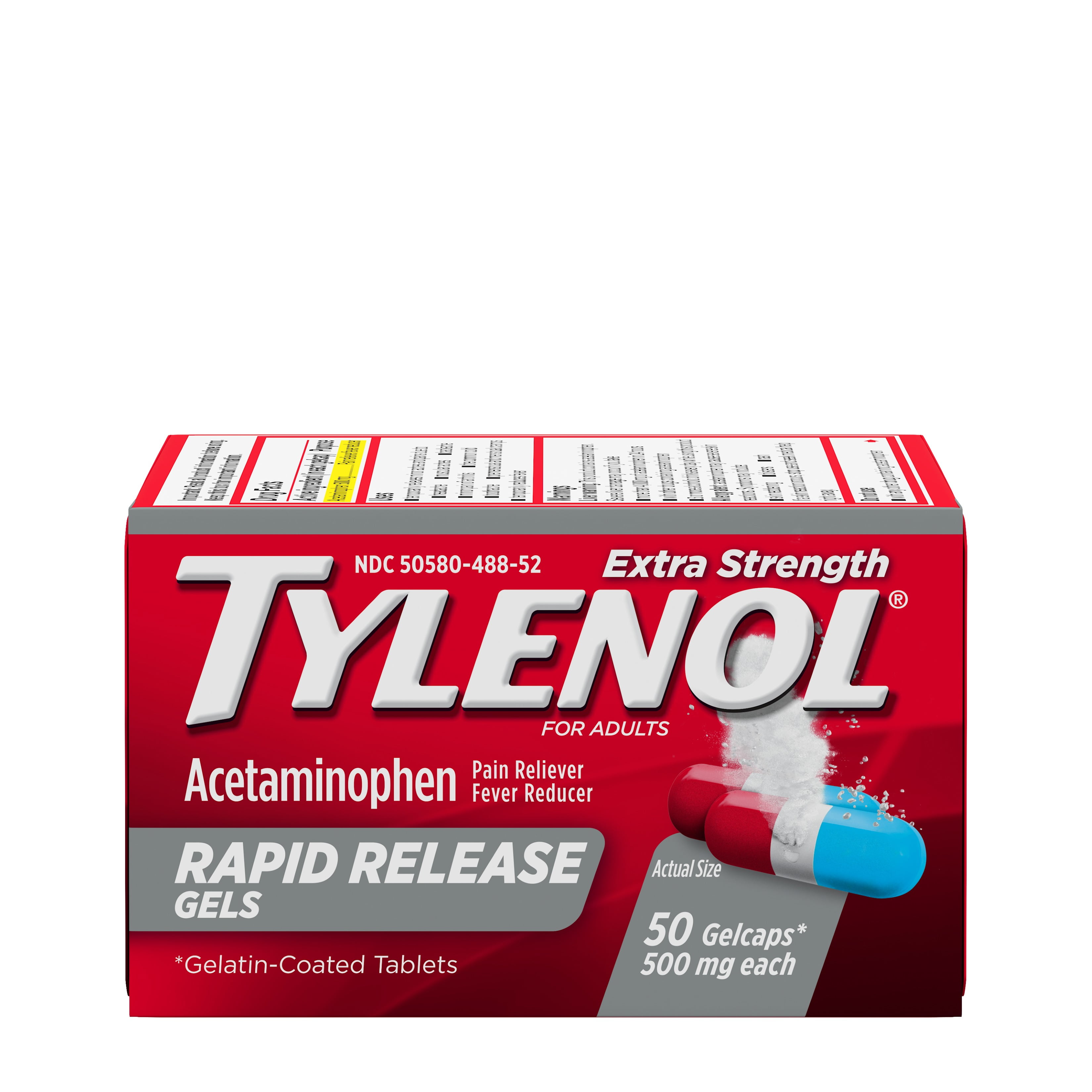 Tylenol Extra Strength Rapid Release Gels with Acetaminophen, 50 ct