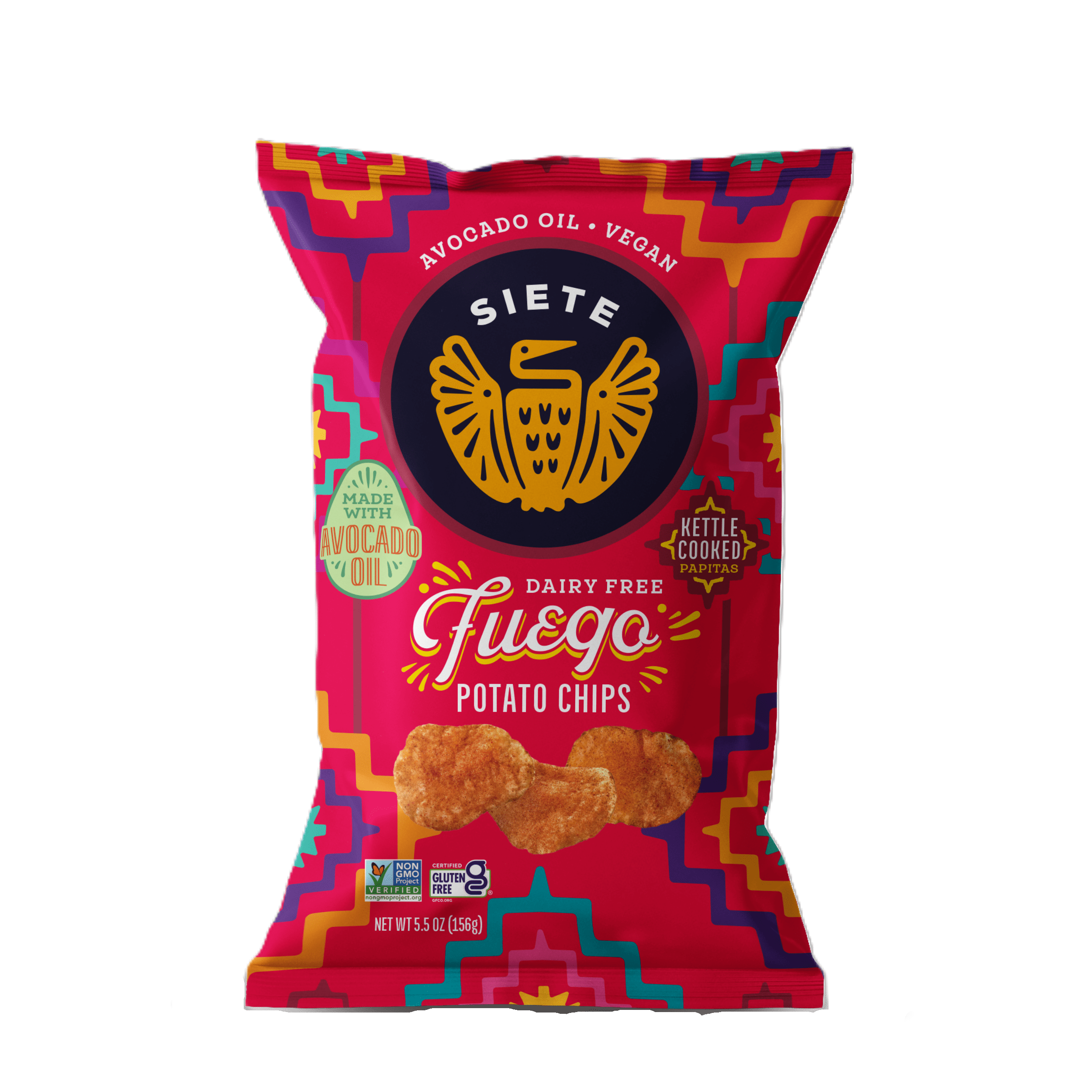 (3 pack) Siete Kettle Cooked Potato Chips Fuego - 5.5 oz.