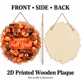 thumbnail image 4 of Thanksgiving Ribbon Wreath Ornament, Wooden Print Happy Fall Y'All Harvest Front Door Wreath Hanging Sign for Farmhouse Porch Entryway Fall Home Decor Orange, 4 of 7
