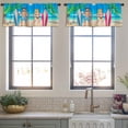 thumbnail image 3 of LALILO Kitchen Curtain Valance Two Beach Cartoon Beach Rod Pocket Window Curtain 52"x 18" Set of 2, 3 of 5