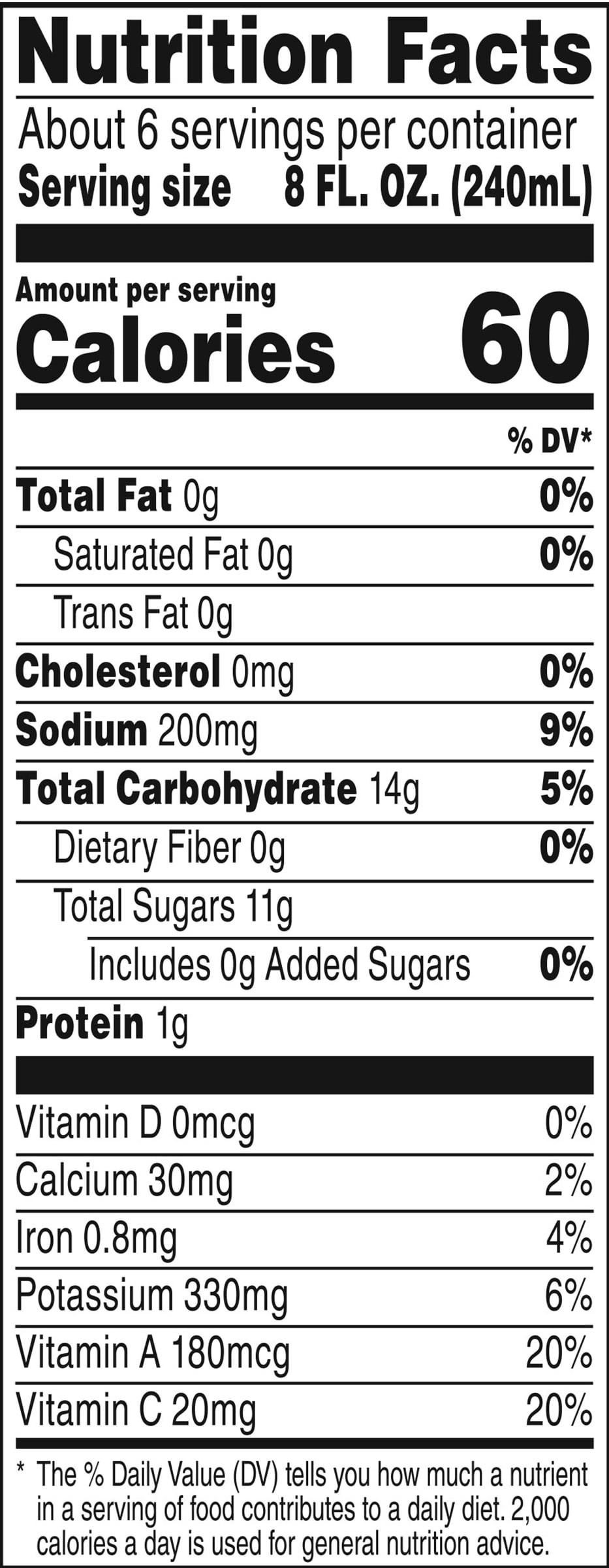 V8 Nutrition Facts Low Sodium Besto Blog