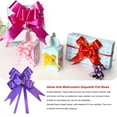 thumbnail image 1 of 10 Pieces Bow Pull Decor Multi-colors Festive Packing DIY Crafts Lightweight Plastic Hand-Pulled Flower Christmas Holiday Rose/Purple, 1 of 7