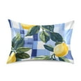 thumbnail image 7 of Yayeee Pillowcase Queen Size Set of 2 Satin Wrinkle Resistant Pillow Case, Cartoon Lemon Leaves, 7 of 7