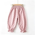 thumbnail image 5 of Toddler Girls Polka Dot Mosquito Repellent Pants, 12M-13Y Kids Cute Ruffle Trim Lantern Pants Elastic Waist Loose Fit Casual Long Trousers Pink 10 Years, 5 of 8