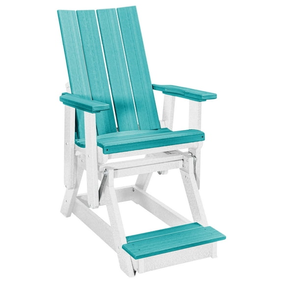 American Furniture Classics Model 416ARW Brandon Balcony Glider in Aruba Blue on a White Base