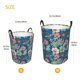 thumbnail image 3 of Balery Colorful Flowers Cesta de ropa redonda con asas, impermeable, independiente, para ropa, juguetes, dormitorio y familia-Small, 3 of 6