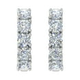 thumbnail image 2 of 4 Carat Natural Diamond Hoop Earrings in 14K White Gold, 2 of 4