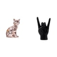 thumbnail image 1 of Figura de escritorio,Estatua de gato en estante,escritorio,oficina,decoración del hogar,Figura decorativa de escritorio de cerámica para decoración del hogar,Estatua del gesto de la, 1 of 8