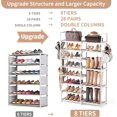 thumbnail image 4 of CozyNestFinds White Shoe Rack, Tall Metal Shoe Rack Organizer for Entryway Closet Garage, 8 Tier Large Shoe Shelf for 26-32 Pairs Boots & Shoes Storage, Space Saving Heavy Duty Shoe Stand, 4 of 16