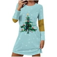 thumbnail image 2 of FDGIU Women's Christmas Sleep Dress, Long Sleeve Comfy Soft Nightie, Round Neck Tshirt Dress Casual House Dress, 2 of 6