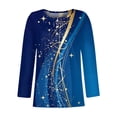 thumbnail image 4 of YDKZYMD Women's Black V Neck Clothes Cute Printed T Shirts Plus Size 3/4 Sleeve Blouses Graphic Casual Sexy Tops for Women Royal Blue M, 4 of 5