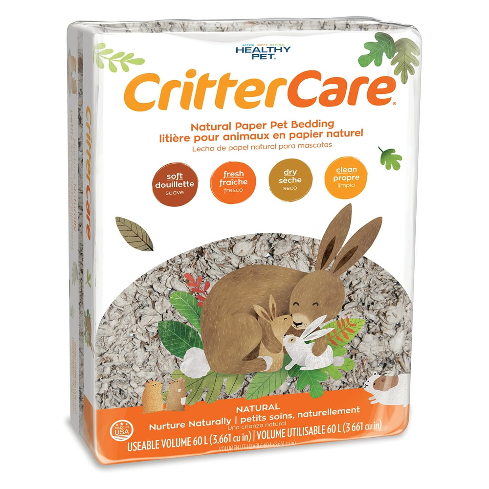 Critter Care Natural Paper Small Pet Bedding, 60 L