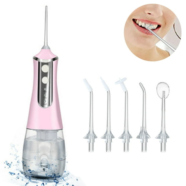 Cordless Water Flosser for Teeth Cleaner with 4 Modes and Tips and 300 ML Detachable Water Tank Tyep-C Rechargeable IPX7 Waterproof Oral Irrigator for Teeth Cleaning