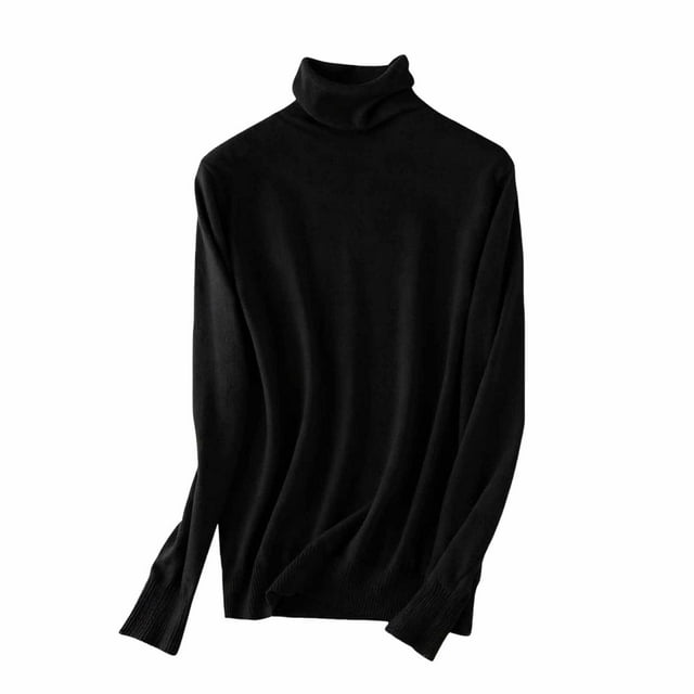BLVB Chandails à Col Roulé à Manches Longues pour Femmes sous-Vêtements Thermiques Couche de Base Automne Hiver Chandails à Enfiler