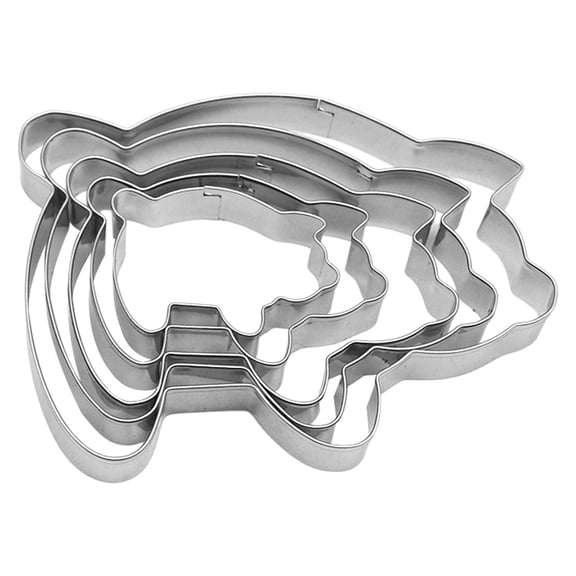 5 Pcs Pig Shaped Cookie Cutter Set,5 Sizes Stainless Steel Mexican Bread Mold,Cute Pig Shaped Baking Molds For Cookies Baking Tools,Sandwiches Cutters Cookie Molds,Cookies Cutters,Pig Shape Cutter