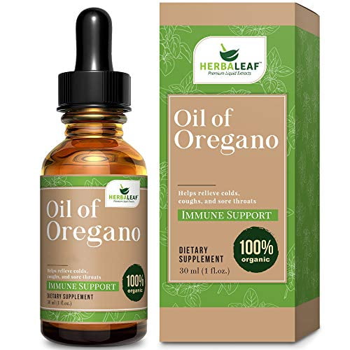 HerbaLeaf Oil of Oregano Immune Defense, Helps Relieve Colds, Coughs, Sore Throats Gut Support