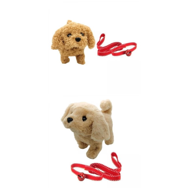 2 piezas electrónicas de peluche perro paseo Wag cola realista lindo simulación juguete interactivo para cumpleaños Navidad ju peluche y labrador CUTICAT Perros de simulación