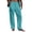 Cyan_001, variant on Mens Linen Pants Straight Leg Beach Pants Drawstring Elastic Waist Summer Stylish Trousers with Pockets Black 5XL