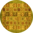 thumbnail image 1 of Ahgly Company Indoor Round Abstract Yellow Modern Area Rugs, 5' Round, 1 of 4