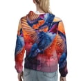 thumbnail image 7 of Sikiie Vibrant Hummingbird Watercolor Art Women's Casual Hoodies Long Sleeve Lightweight Pullover Tops Loose Sweatshirt-Large, 7 of 7