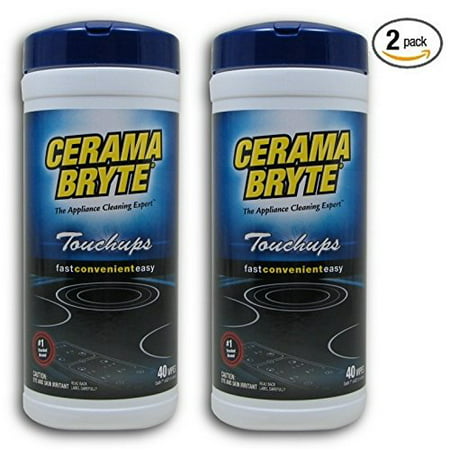 (2 Pack) Cerama Bryte Touchups Wipes Ceramic Cooktop Cleaner, 2 x