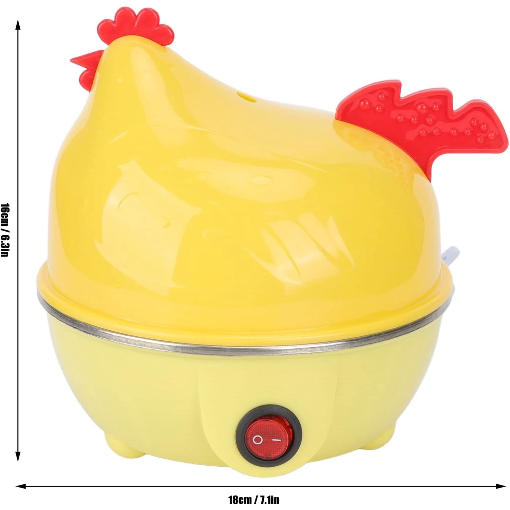 SQDWYGUO Egg Cooker, Electric Egg Cooker Multifunction Chicken Shape Rapid Egg Boiler 7 Egg Capacity Automatic Shut Off Mini Breakfast Machine,Yellow
